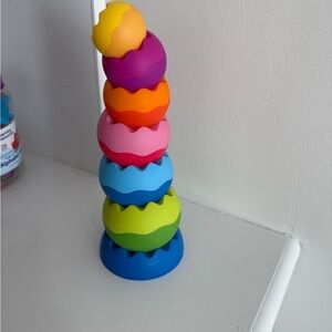 Fat Brain Togs Stacking Rainbow Egg Toy - Multicolor Kids Stacking Cups